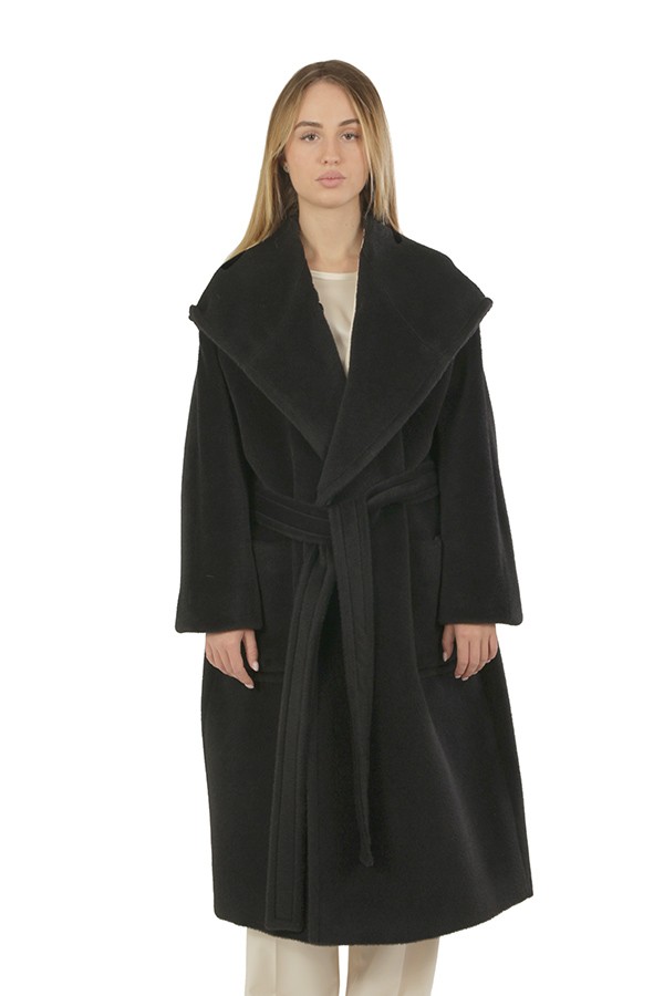 Cappotto Tagliatore con Cappuccio Nero