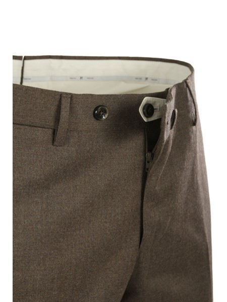 Abbigliamento slim fit senza pences in flanella battuta 98%wv 2%ea