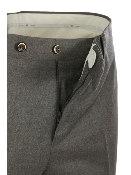 Abbigliamento slim fit senza pences in flanella battuta 98%wv 2%ea