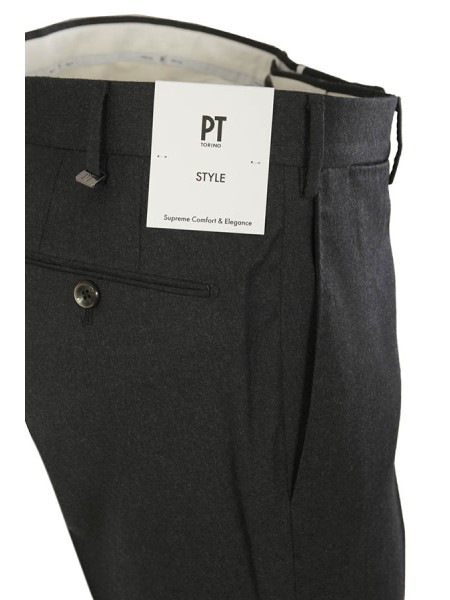 Abbigliamento slim fit senza pences in flanella battuta 98%wv 2%ea