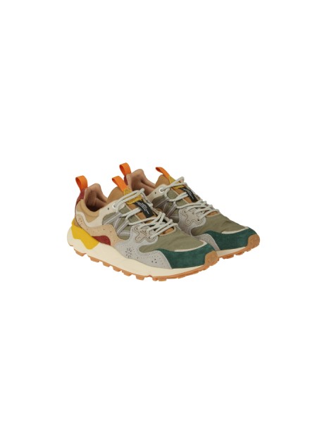 Calzature sneaker in camoscio e tessuto fondo gomma