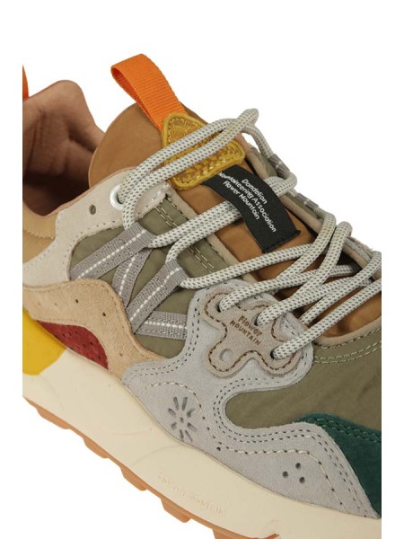 Calzature sneaker in camoscio e tessuto fondo gomma