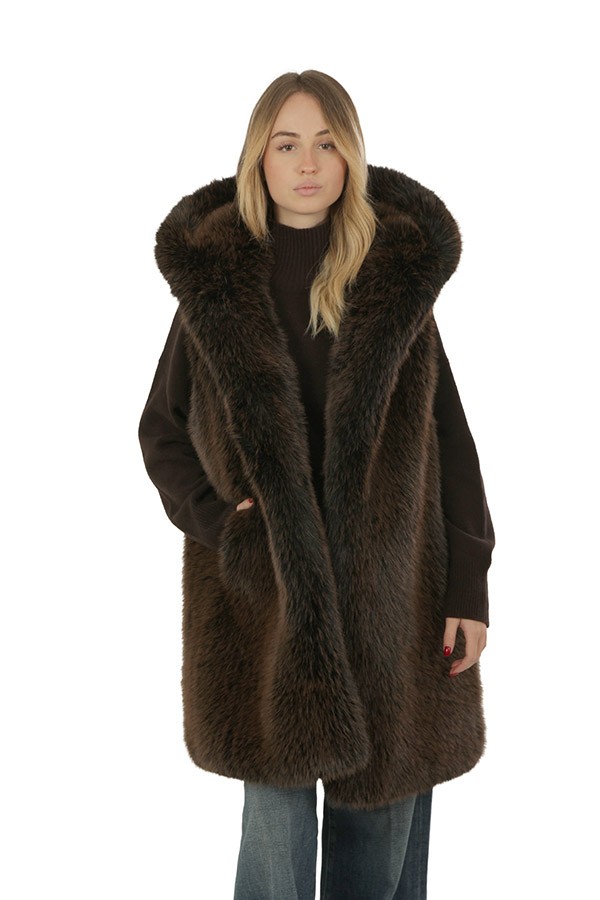 Giubbino Sword 6.6.44 Gilet in Ecopelliccia Marrone