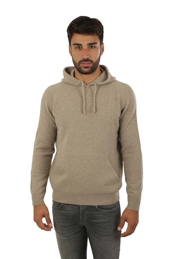 Maglia Luigi Gentile con Cappuccio Tortora