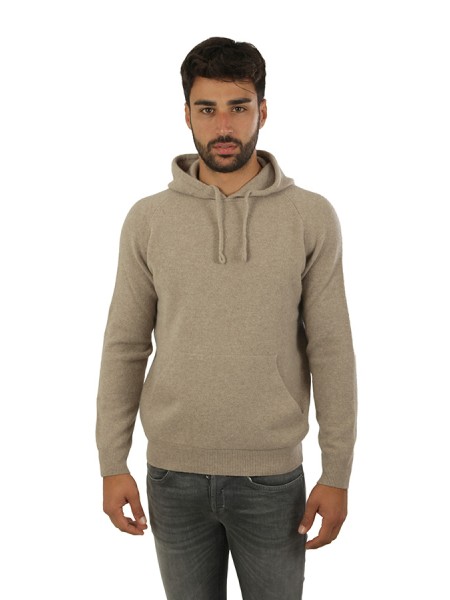 Maglia Luigi Gentile con Cappuccio Tortora