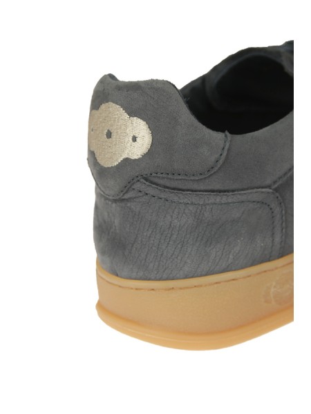 Sneakers Soldini in nabuk con doppi lacci fondo gomma