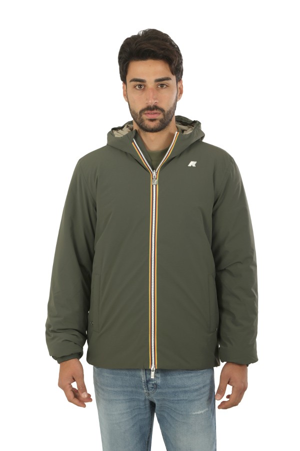 Giubbino K-Way Double Verde/Oliva