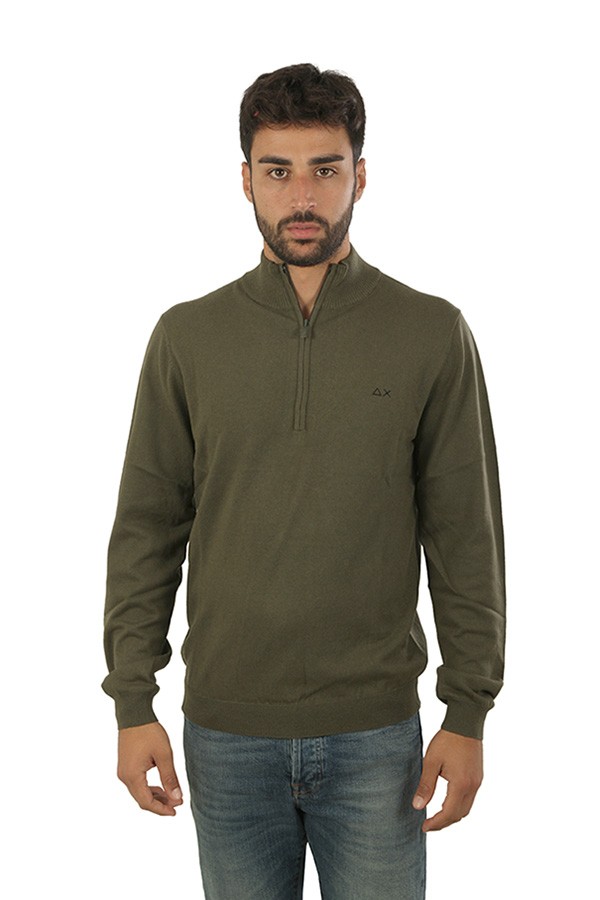 Maglia SUN68 Mezza Zip Militare