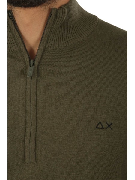 Maglia SUN68 Mezza Zip Militare