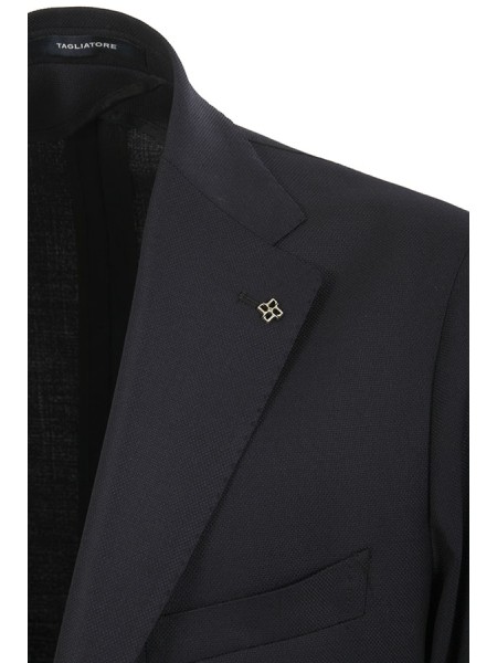 Giacca Tagliatore in Hopsack Blu