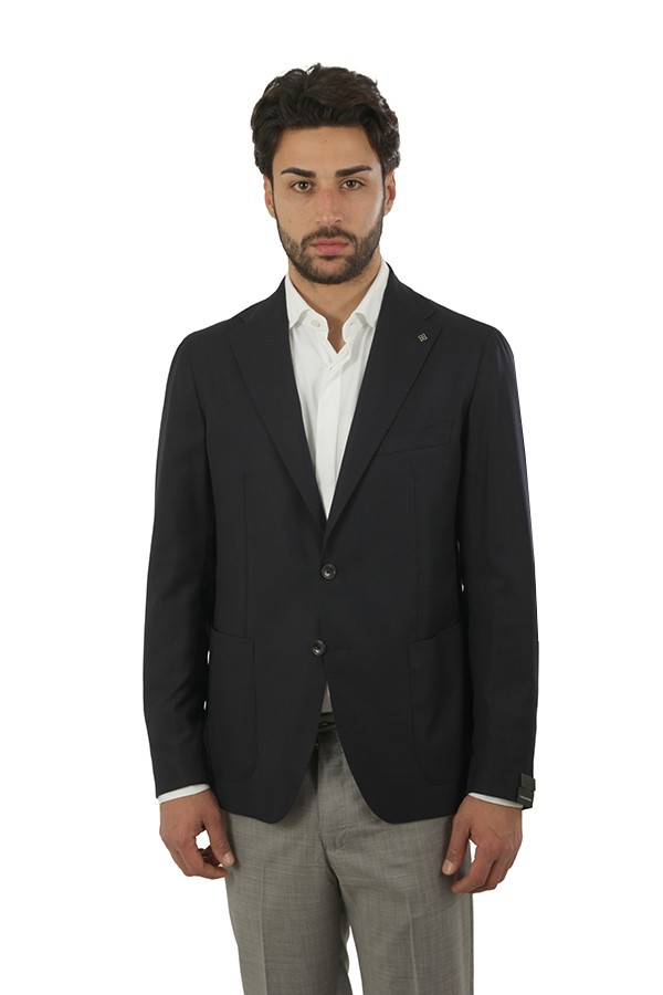 Giacca Tagliatore in Hopsack Blu