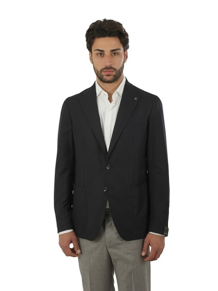 Giacca Tagliatore in Hopsack Blu