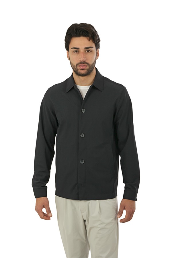 Giacca Herno Shacket In Light Scuba Blu Navy