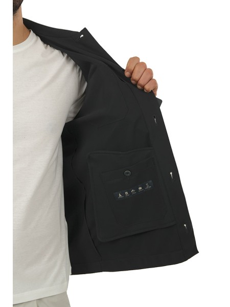 Giacca Herno Shacket In Light Scuba Blu Navy