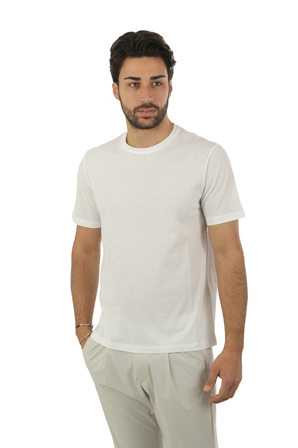 T-shirt Herno in Jersey Voile Crêpe Bianco
