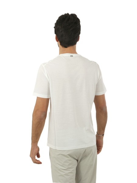 T-shirt Herno in Jersey Voile Crêpe Bianco