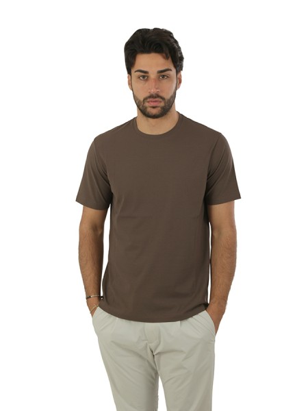 T-shirt Herno in Jersey Voile Crêpe Testa di Moro