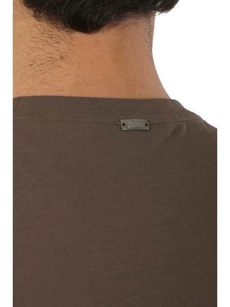 T-shirt Herno in Jersey Voile Crêpe Testa di Moro