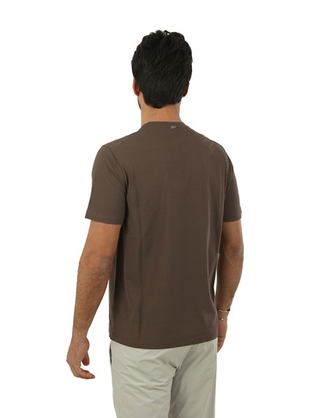 T-shirt Herno in Jersey Voile Crêpe Testa di Moro