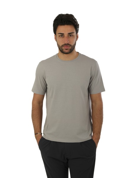T-shirt Herno in Jersey Voile Crêpe Grigio Chiaro