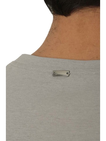 T-shirt Herno in Jersey Voile Crêpe Grigio Chiaro