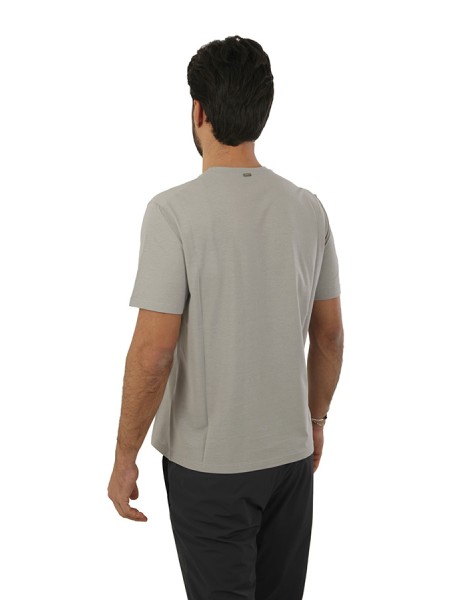 T-shirt Herno in Jersey Voile Crêpe Grigio Chiaro