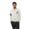 Maglia Herno Cardigan H con Logo Bianco