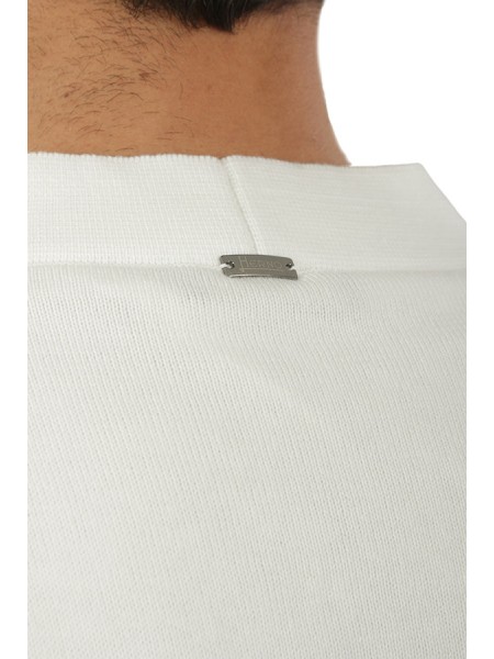 Maglia Herno Cardigan H con Logo Bianco