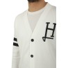 Maglia Herno Cardigan H con Logo Bianco