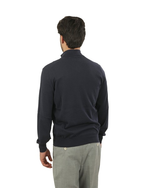 Maglia Brunello Cucinelli Cardigan con Zip Blu Navy