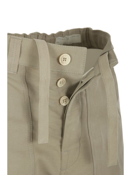 Brunello Cucinelli drill di cotone e lino con tasche a toppa e coulisse 56%li 44%co