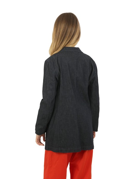 Giacca Aspesi Monopetto Decostruita in Denim Scuro