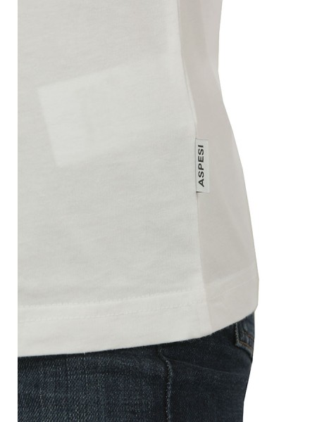 T-Shirt Aspesi in Jersey scritta Bianco