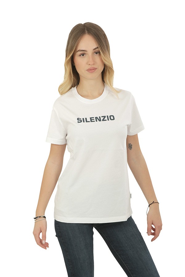 T-Shirt Aspesi in Jersey scritta Bianco