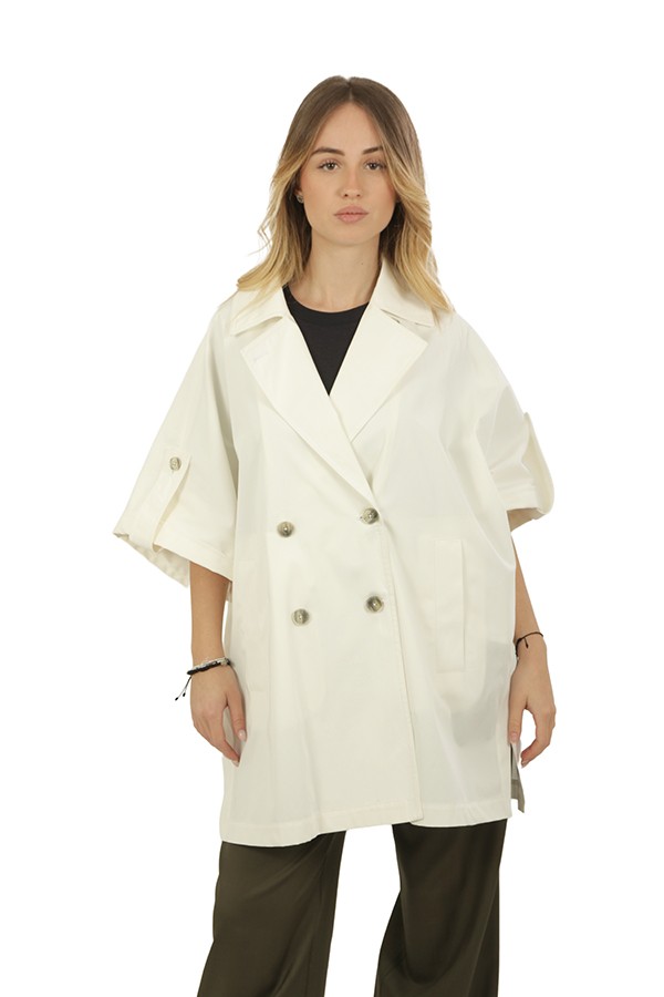 Giubbino Herno Poncho In Dean Bianco