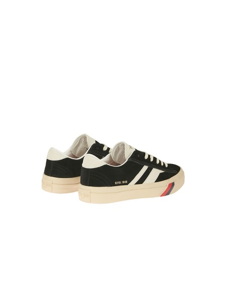 Calzature sneaker tomaia in suede con dettagli in pelle fondo gomma