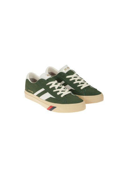 Calzature sneaker tomaia in suede con dettagli in pelle fondo gomma