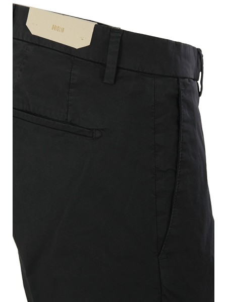 Pantalone Briglia in Raso di Cotone Blu