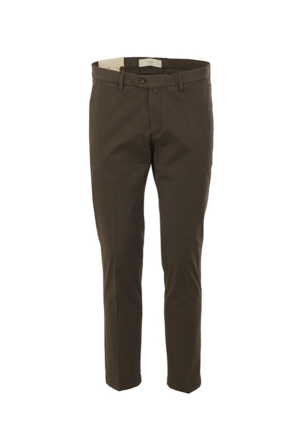 Pantalone Briglia in Raso di Cotone Testa di Moro