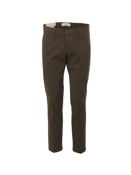 Pantalone Briglia in Raso di Cotone Testa di Moro