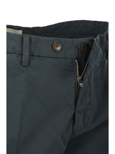 Pantalone Briglia in Raso di Cotone Oceano