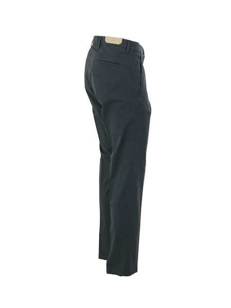 Pantalone Briglia in Raso di Cotone Oceano