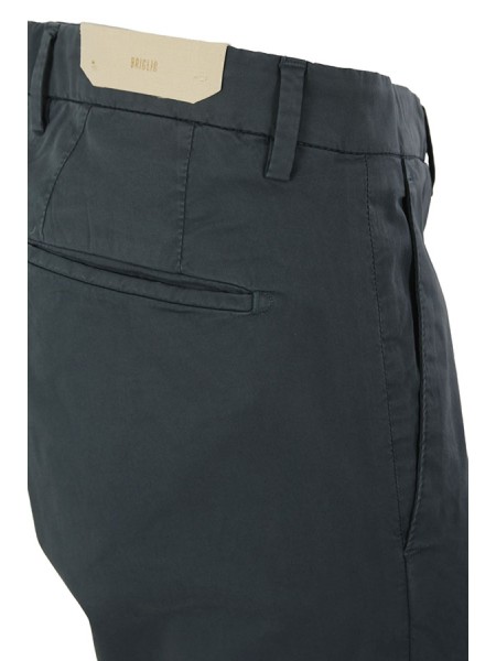 Pantalone Briglia in Raso di Cotone Oceano