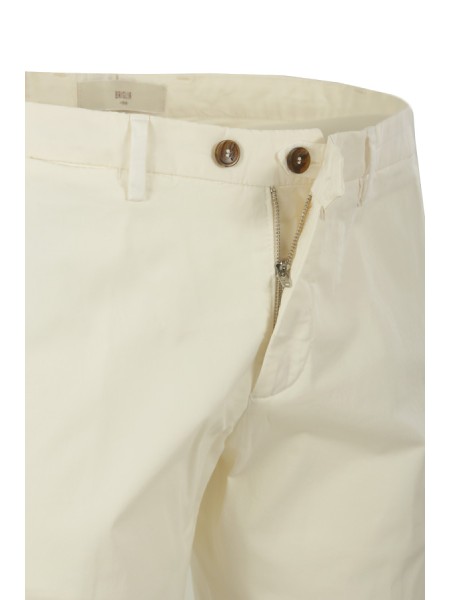 Pantalone Briglia in Raso di Cotone Latte