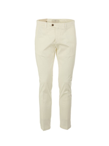 Pantalone Briglia in Raso di Cotone Latte