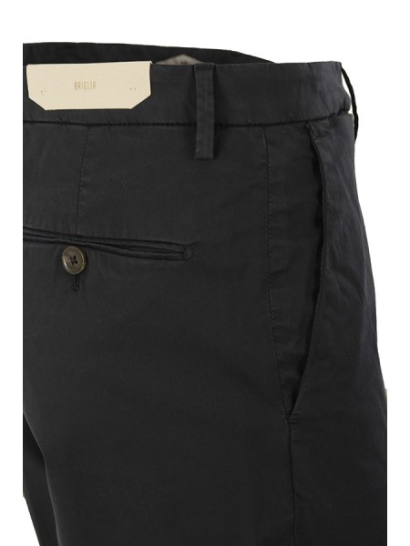 Pantalone Briglia Slim Regular raso di cotone Blu
