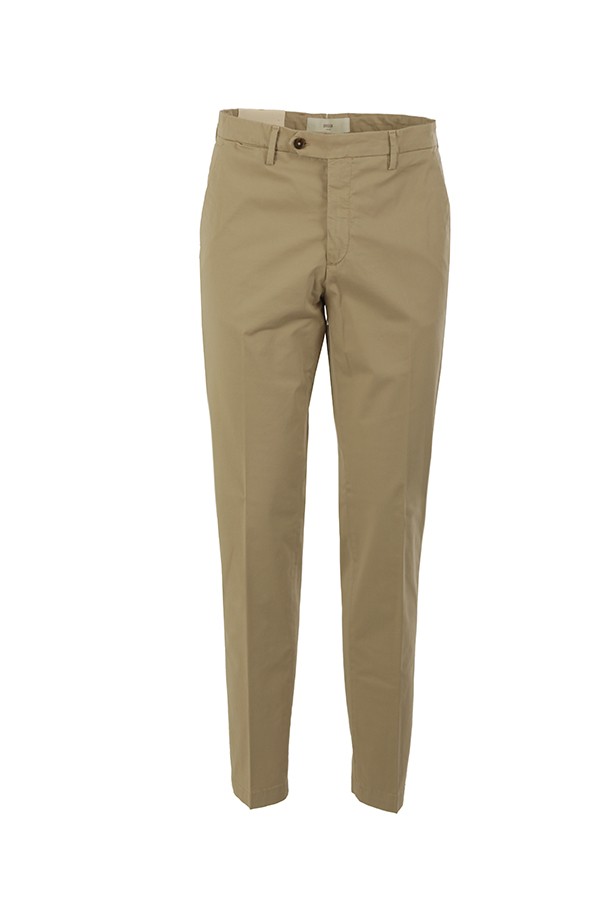 Pantalone Briglia Slim Regular raso di cotone Beige