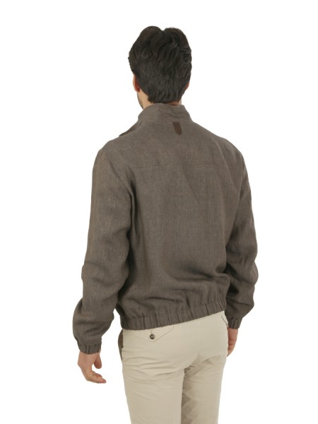 Giubbino Canali in Lino Brown