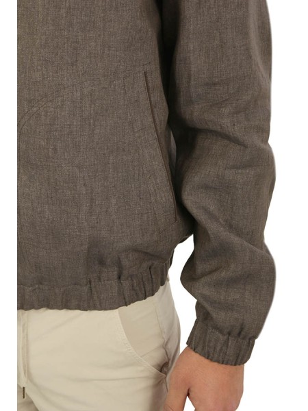 Giubbino Canali in Lino Brown