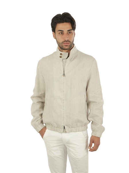 Giubbino Canali in Lino Sabbia
